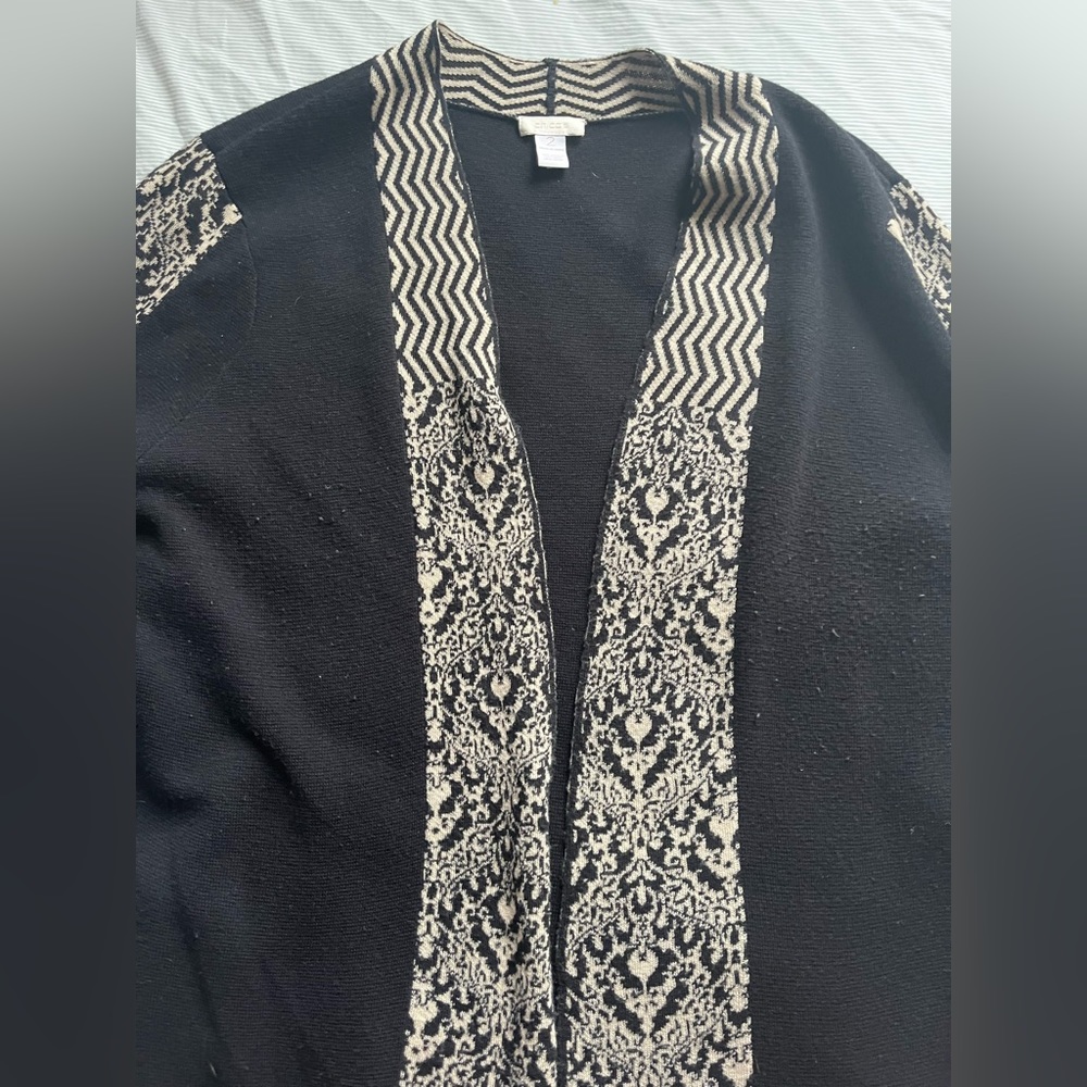 Chicos Black Cardigan With Pattern - image 2